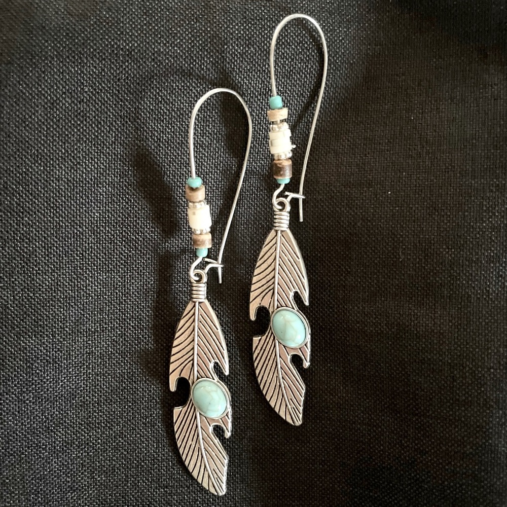 Feather Drop Earrings